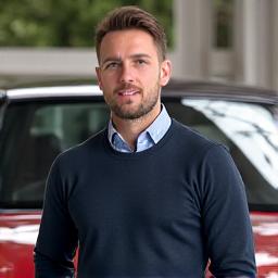 Marco V. accanto alla sua auto