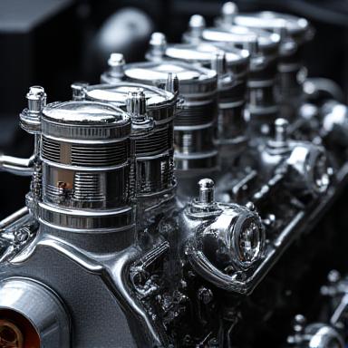 Dettaglio di un motore elaborato e performante