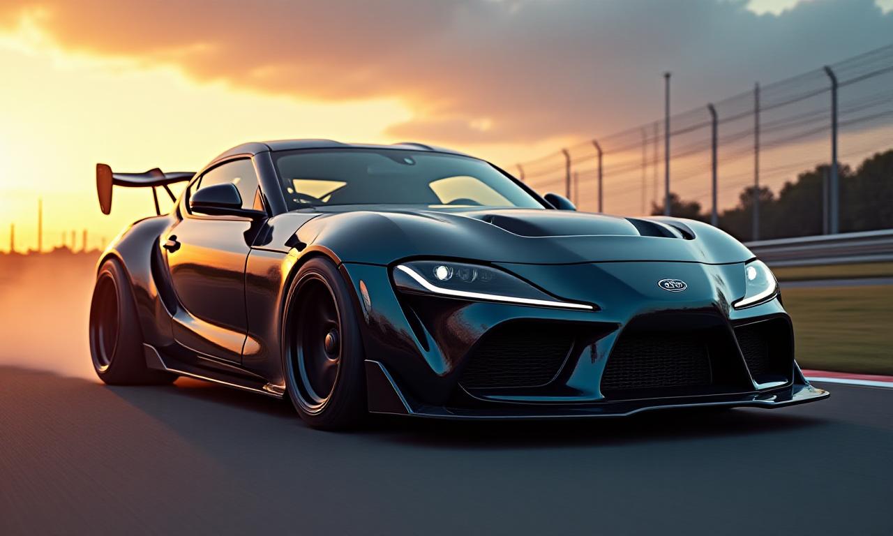 Auto sportiva modificata da Chroma Customs in pista